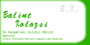 balint kolozsi business card